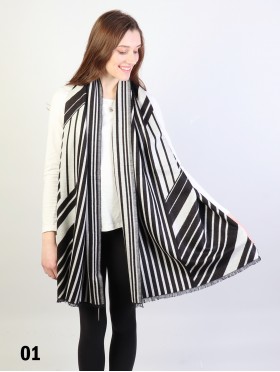 Celebrity Diagonal Stripe Blanket Scarf